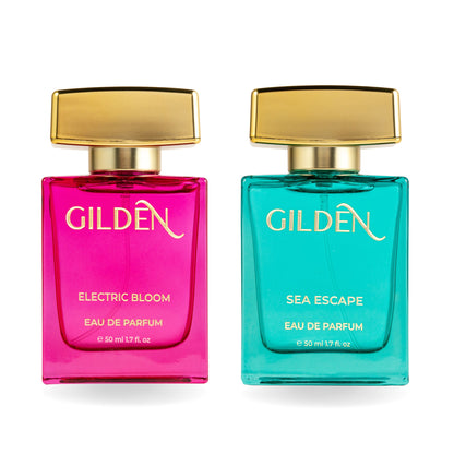 Combo: Electric Bloom & Sea Escape, 50ml each | Gilden Combo Pack of Women's Perfume