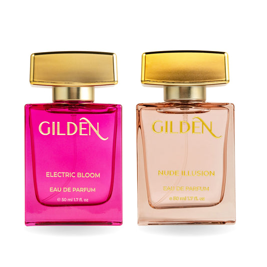 Combo: Electric Bloom & Nude Illusion, 50ml each | Gilden Combo Pack of Women's Perfume