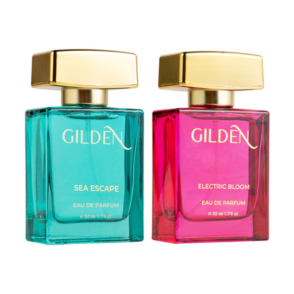 Combo: Electric Bloom & Sea Escape, 50ml each | Gilden Combo Pack of Women's Perfume